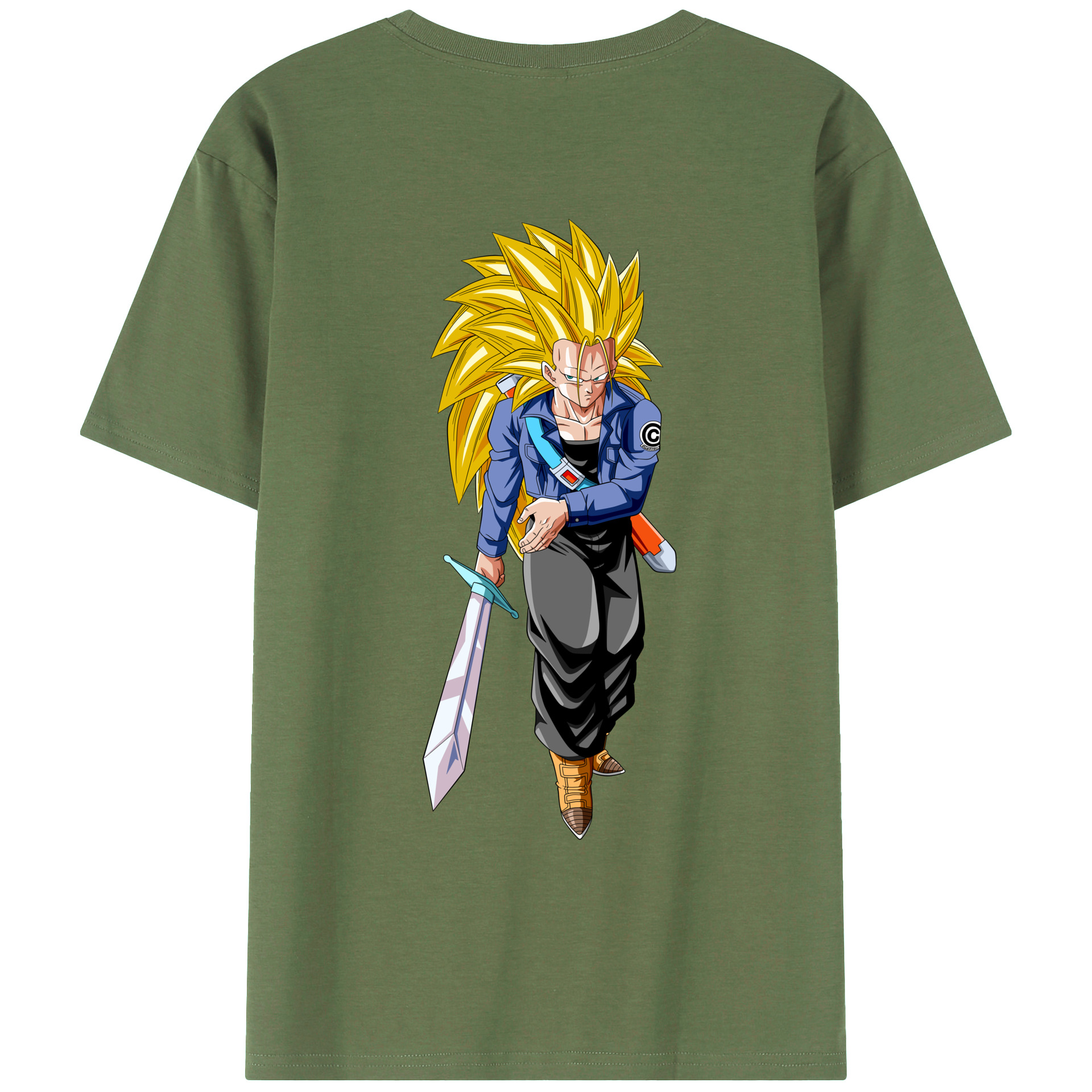 （画像用） ドラゴンボール トランクス（Torankusu）DRAGON BALL Trunks 綿100％ メンズ半袖Tシャツ（バックプリント） 通気性